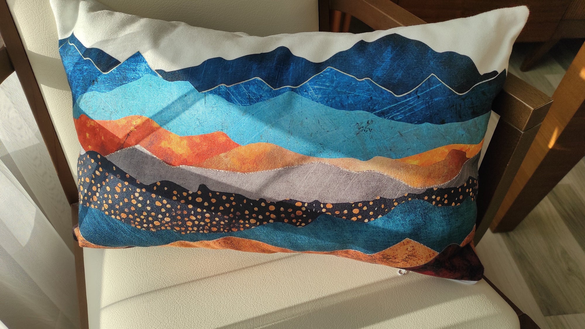 Landscape Pillow Cover, Mountains Decorative Throw Pillow Cover, Landscape Decorative Pillowcase, Parrot Cushion Cover, Mountains Home Decor