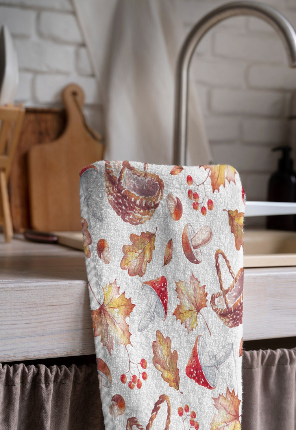 Autumn Leaves Tea Towels, Fall Tea Towel, Autumn Kitchen Decor, Kitchen Hand Towel, Thanksgiving Kitchen Table Decor Tea Towel