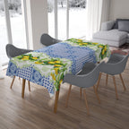 Lemon Design Tablecloth, Lemon Tablecloth, Lemon Flowers Printed Tablecloth, Lemon Kitchen Table Decor, Thanksgiving Party Lemon Table