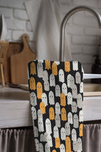 Halloween Tea Towels, Fun Halloween Black Hand Towel, Kitchen Hand Towel, Halloween Kitchen Tea Towel, Halloween Kitchen  Decor