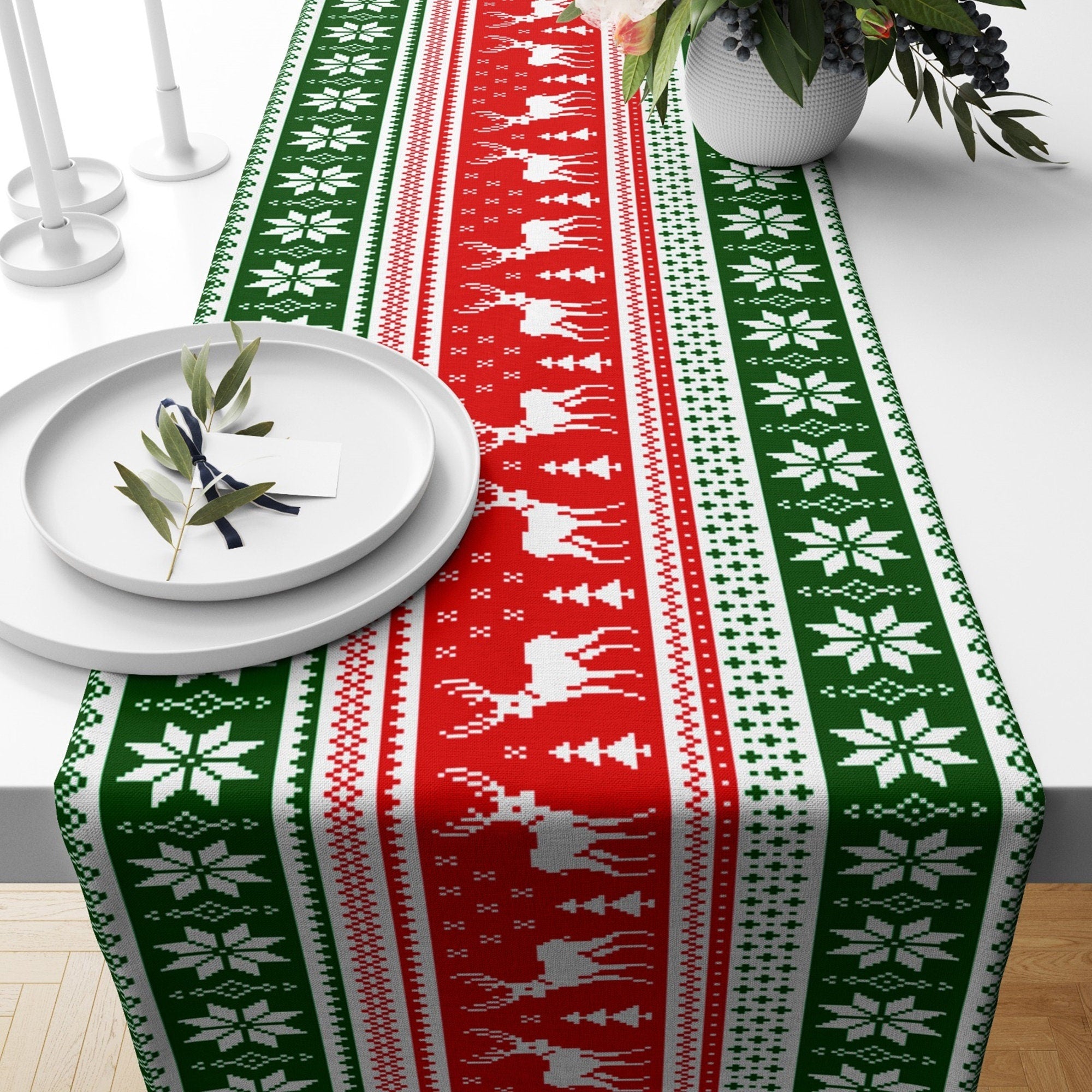 Christmas Table Runner, Christmas Cafe Table Runner, Xmas Table Runner, Christmas Party Table Decor, Christmas Gift