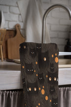 Halloween Tea Towels, Fun Halloween Black Hand Towel, Kitchen Hand Towel, Halloween Kitchen Tea Towel, Halloween Kitchen  Decor