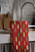 Christmas Tea Towels, Xmas Tea Towel, Christmas Kitchen Towels, Holly Kitchen Hand Towel,  Christmas Kitchen Table Decor Tea Towel