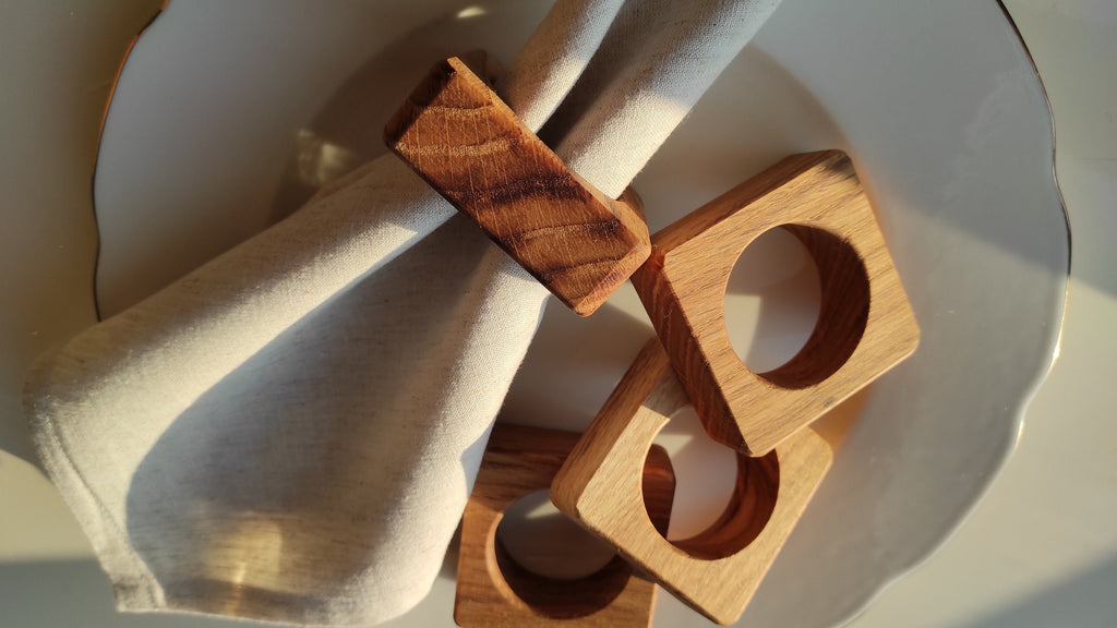 Wooden Napkin Ring, Square Wooden Napkin Rings, Handmade Kitchen Table Decor, Naturel Table Decor Napkin Holder, Wedding Wooden Napkin Rings