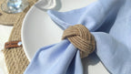 Jute Rope Napkin Ring, Braided Rustic Rope Napkin Ring, Farmhouse Handmade Sailor Knot Napkin Holder, Natural Jute Burlap Napkin Ring