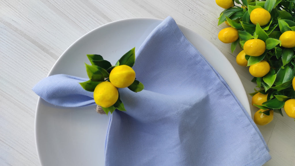 Artificial Lemon Napkin Ring, Farmhouse Lemon Napkin Rings, Faux Lemon Napkin Holders, Summer Garden Parties Lemon Napkin Rings