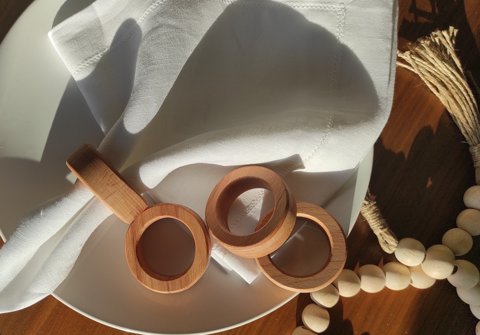 Wooden Napkin Ring, Round Wooden Napkin Rings, Kitchen Table Decor, Naturel Wooden Table Decor, Wedding Wooden Napkin Rings