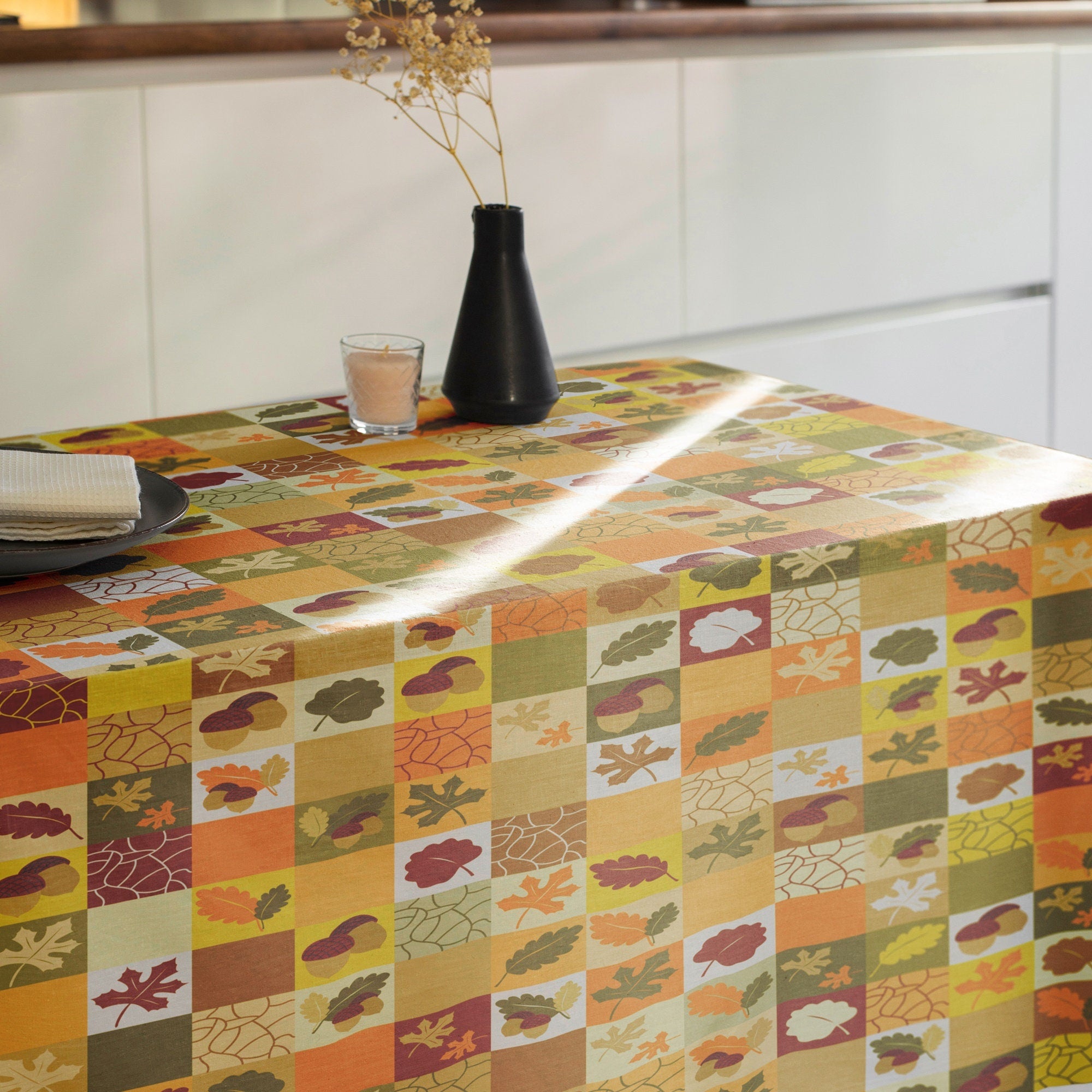 Fall Leaves Tablecloth, Thanksgiving Table Cloths, Autumn Table Covers, Seosonal Printed Table Linens, Autumn Harvest Party Table Decor