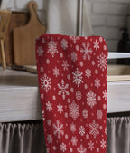 Christmas Tea Towels, Xmas Snowflakes Dish Towel, Christmas Buffalo Plaid Towel, Holly Red Hand Towel, Christmas Pine Tree Kitchen Towel