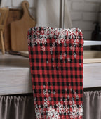Christmas Tea Towels, Xmas Snowflakes Dish Towel, Christmas Buffalo Plaid Towel, Holly Red Hand Towel, Christmas Pine Tree Kitchen Towel