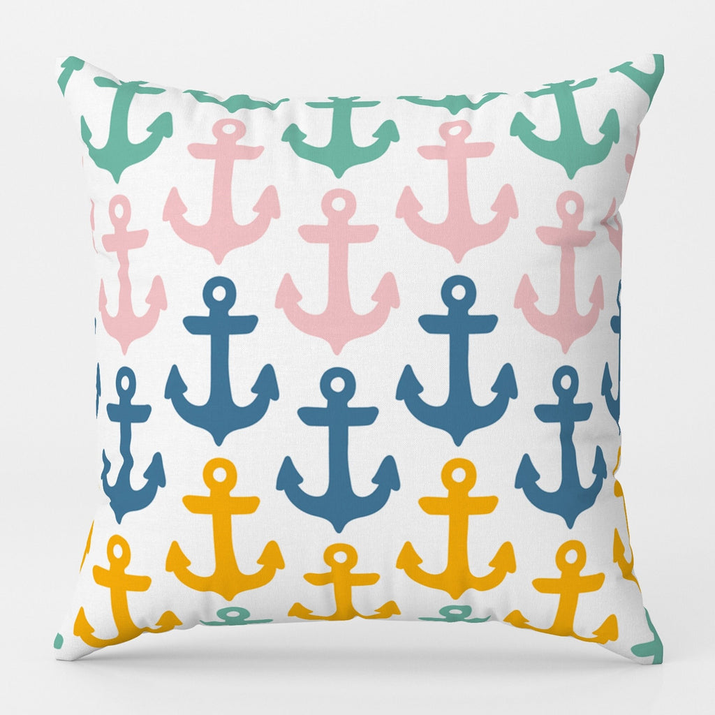 Nautical Pillow Covers, Sailor Anchor Cushion Cover, Beach House Pillow Case, Marine Cushion Cover, Yatch Anchor Throw Pillow Cover