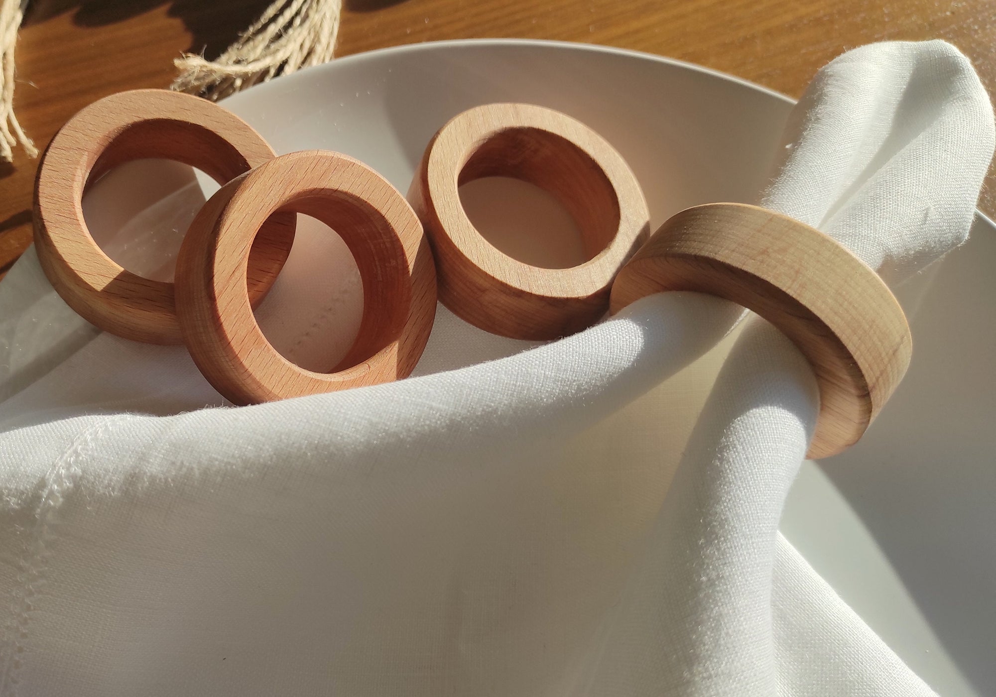 Wooden Napkin Ring, Round Wooden Napkin Rings, Kitchen Table Decor, Naturel Wooden Table Decor, Wedding Wooden Napkin Rings