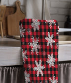 Christmas Plaid Tea Towels, Xmas Dish Towel, Christmas Buffalo Plaid Towel, Holly Kitchen Plaid Hand Towel, Christmas Kitchen Decor Towel
