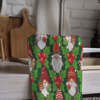 Cute Christmas Tea Towels, Xmas Gnomes Dish Towel, Christmas Cute Gnome Dish Towel, Holly Gnome Hand Towel, Christmas Kitchen Towel