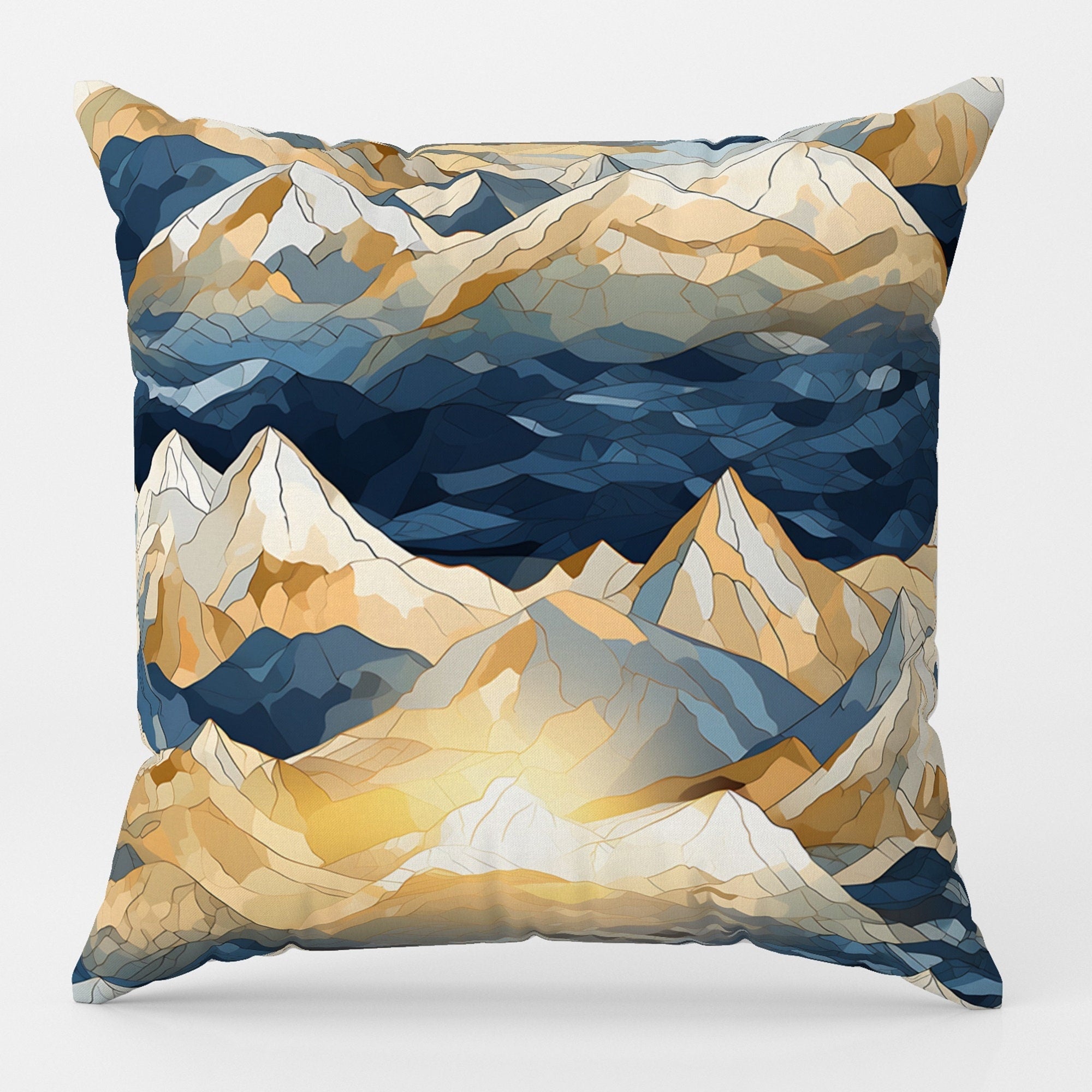 Landscape Pillow Covers, Abstract Mountain Pillow Case, Landscape Cushion Cover, Mountains Throw Pillow Cover, Abstract Landscape Pillowcase