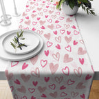 Valentine's Day Table Runner, Valentine's Day Table Decoration, Valentine's Day Gift, Red Heart Runners, Love Table Decor, Valentine's Table