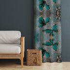 Botanical Window Curtains, Exotic Flowers Curtains, Tropical Leaves Curtain, Tropical Flowers Print Curtains, Botanical Drapes