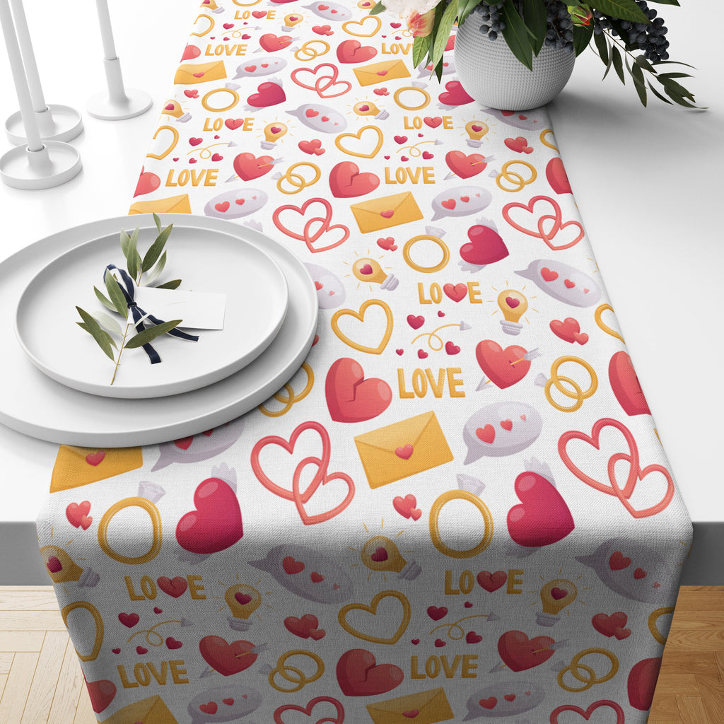 Valentine's Day Table Runner, Valentine's Day Table Decoration, Valentine's Day Gift, Red Heart Runners, Love Table Decor, Valentine's Table