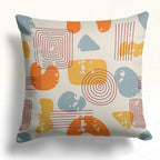 Retro Geometric Throw Pillow Covers, Mid Century Modern Bauhaus Cushion Covers, Abstract Square Circle Pattern Home Decor