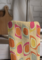 Retro Tea Towels, Retro Mcm Dish Towel, 70s Flowers Tea Towels, Mid Century Modern Hand Towel, Retro Kitchen Towels