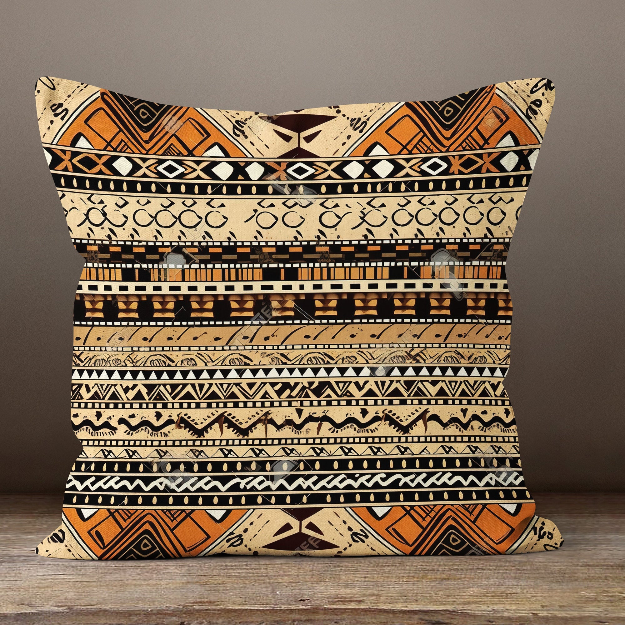 Mudcloth Ethnic Pillow Covers, Tribal Cushion Covers, Mudcloth African Tribal Pillow Cover, Ethnic Rug Pillow Cover, Authentic Pillowcase