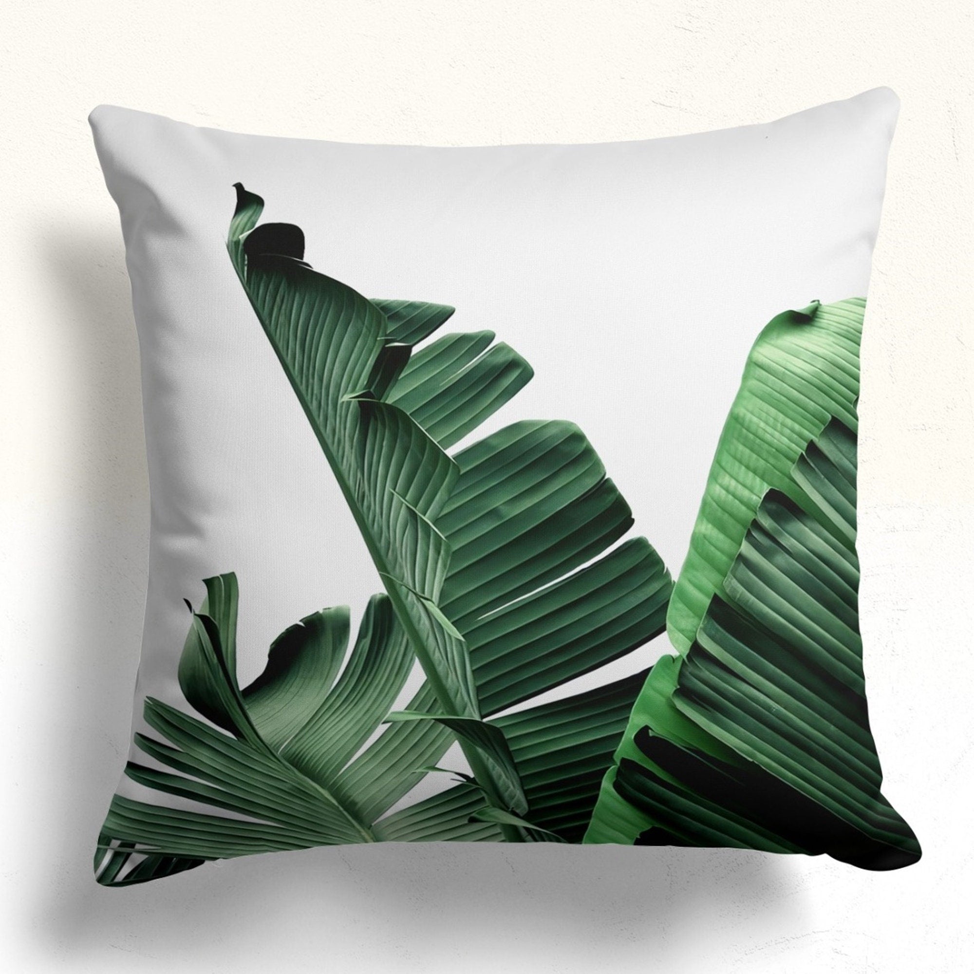 Green Tropical Leaves Pillow Covers, Palm Leaves Cushion Case, Exotic Green Floral Throw Pillow Cover, Tropical Leaf Pillowcase