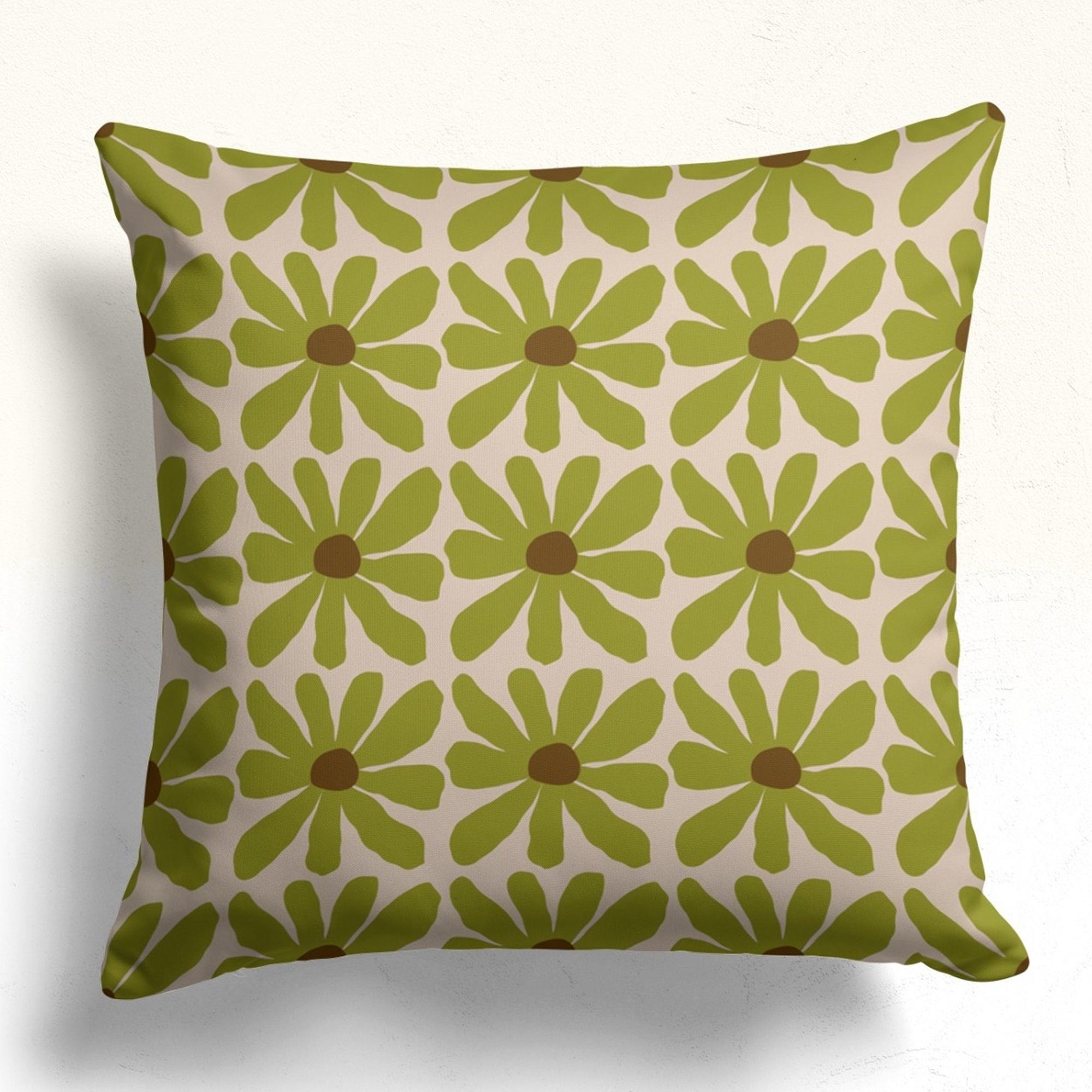 Retro Flowers Throw Pillow Cover, 70s Floral Pillow Cover, Mid Century Flowers Cushion Cover, Retro Pillowcase, 70's Cushion Cover
