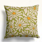 Retro Flowers Throw Pillow Cover, 70s Floral Pillow Cover, Mid Century Flowers Cushion Cover, Retro Pillowcase, 70's Cushion Cover