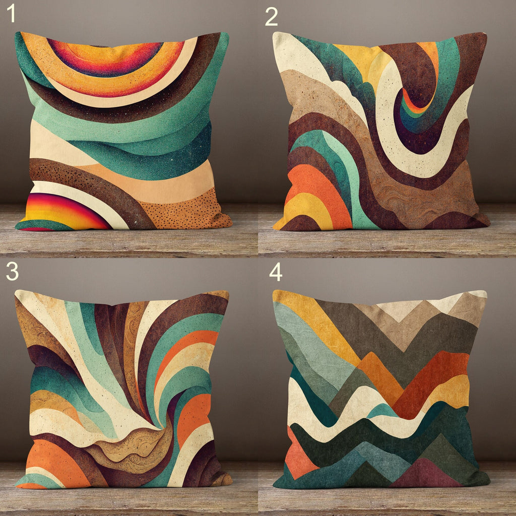 Modern Abstract Pillow Covers, Retro Modern Abstract Pillowcase,  Decorative Abstract Throw Pillow Cover, Modern Abstract Cushion Cover