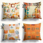 Retro Geometric Throw Pillow Covers, Mid Century Modern Bauhaus Cushion Covers, Abstract Square Circle Pattern Home Decor