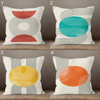 Mid Century Modern Pillow Covers, Geometric Line Art Cushion Covers, Abstract Circle Accent Pillowcases, Minimalist Throw Pillow Cover