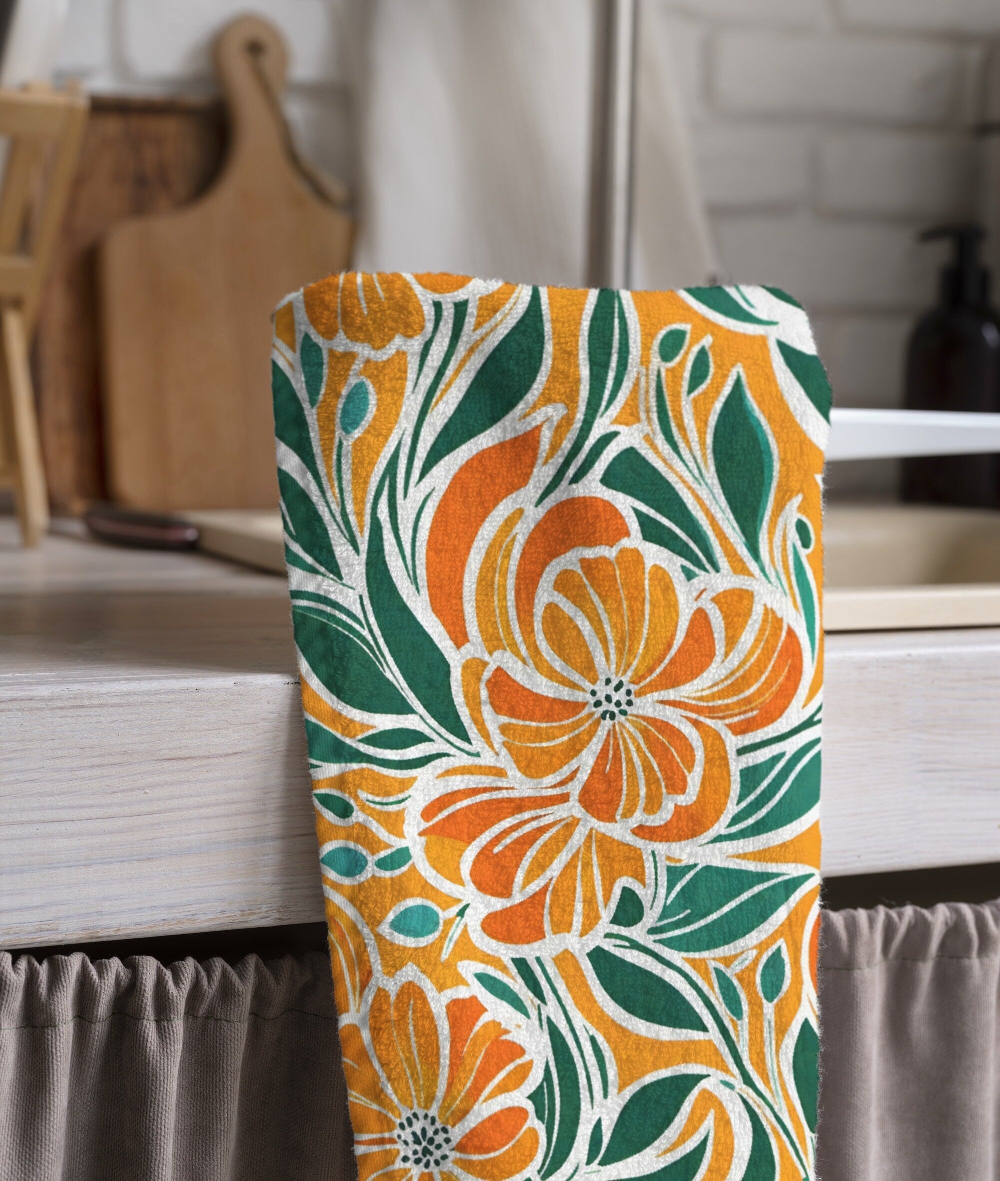 Floral Tea Towels, Flowers Dish Towel, Spring Flowers Towel, Wildflowers Hand Towel, Wildflowers Kitchen Towel