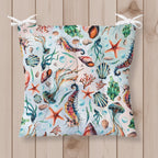 Summer Themed Chair Pad, Costal Outdoor Chair Cushion, Palm Trees Bench Cushion, Beach Design Chair Pads, Waterproof Chair Pads