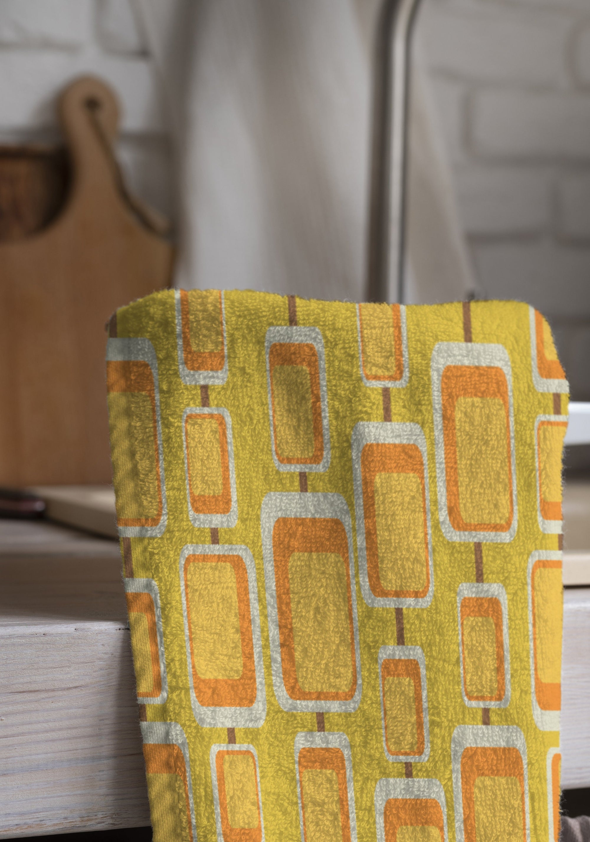Retro Tea Towels, Retro Mcm Dish Towel, 70s Flowers Tea Towels, Mid Century Modern Hand Towel, Retro Kitchen Towels