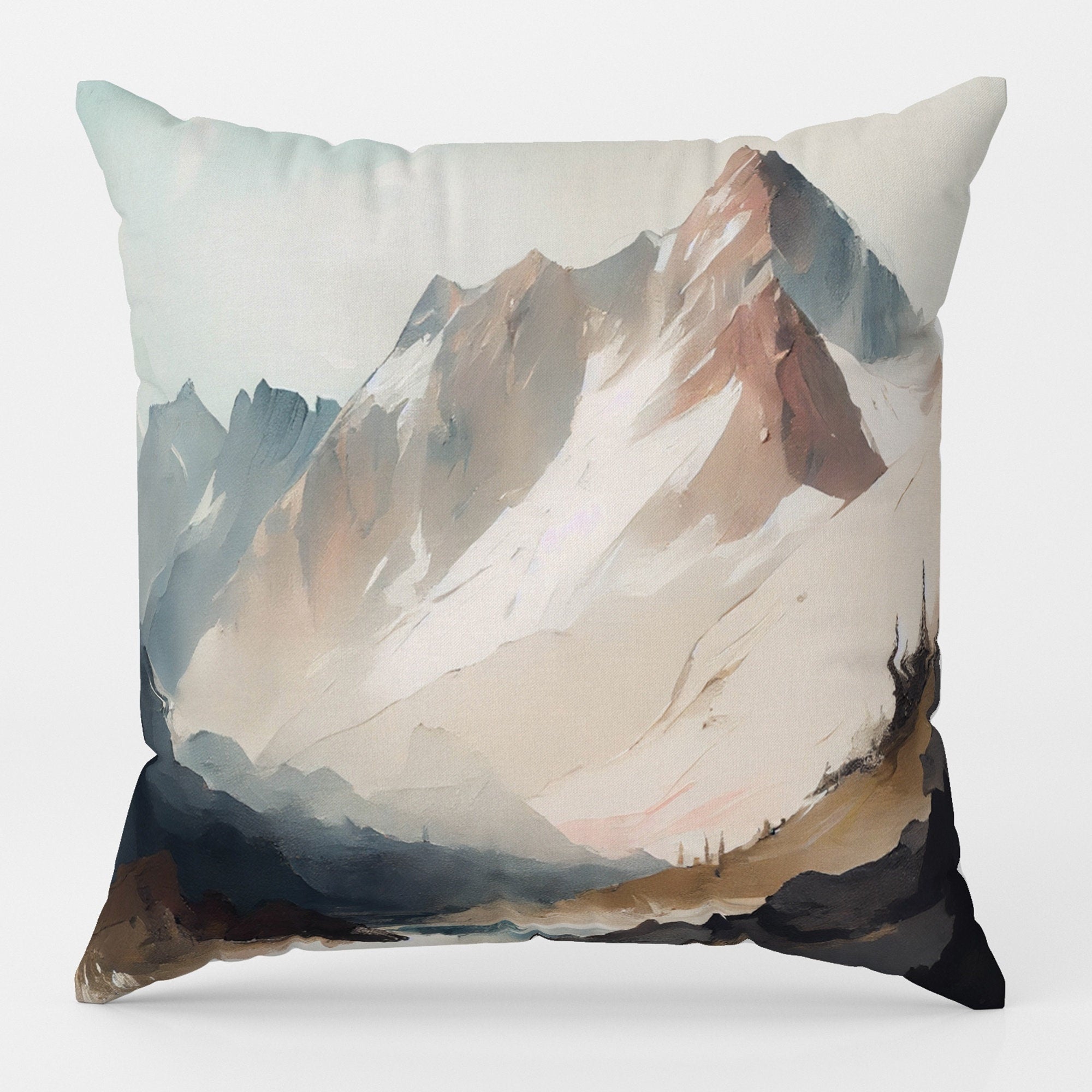 Landscape Pillow Covers, Abstract Mountain Pillow Case, Landscape Cushion Cover, Mountains Throw Pillow Cover, Abstract Landscape Pillowcase