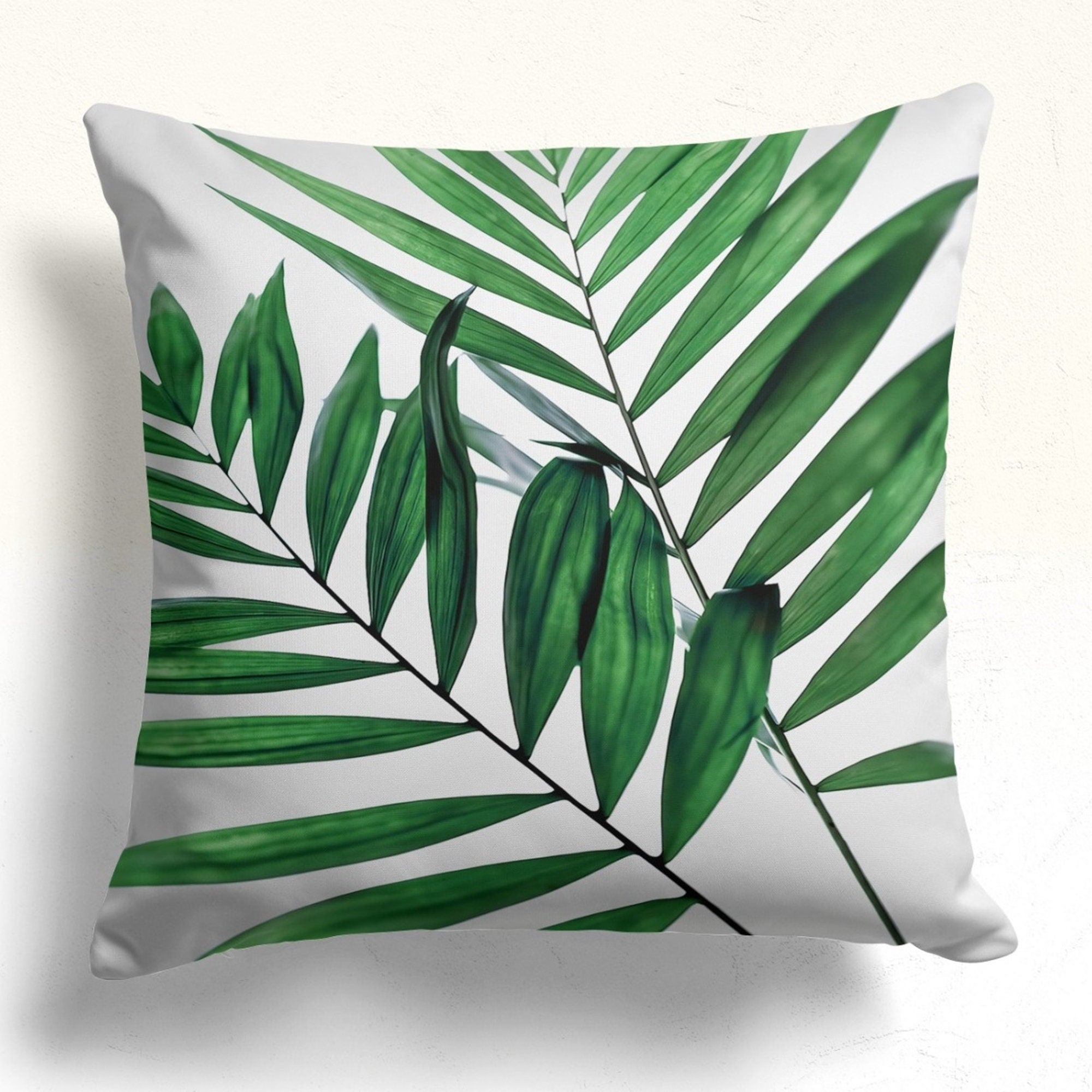 Green Tropical Leaves Pillow Covers, Palm Leaves Cushion Case, Exotic Green Floral Throw Pillow Cover, Tropical Leaf Pillowcase