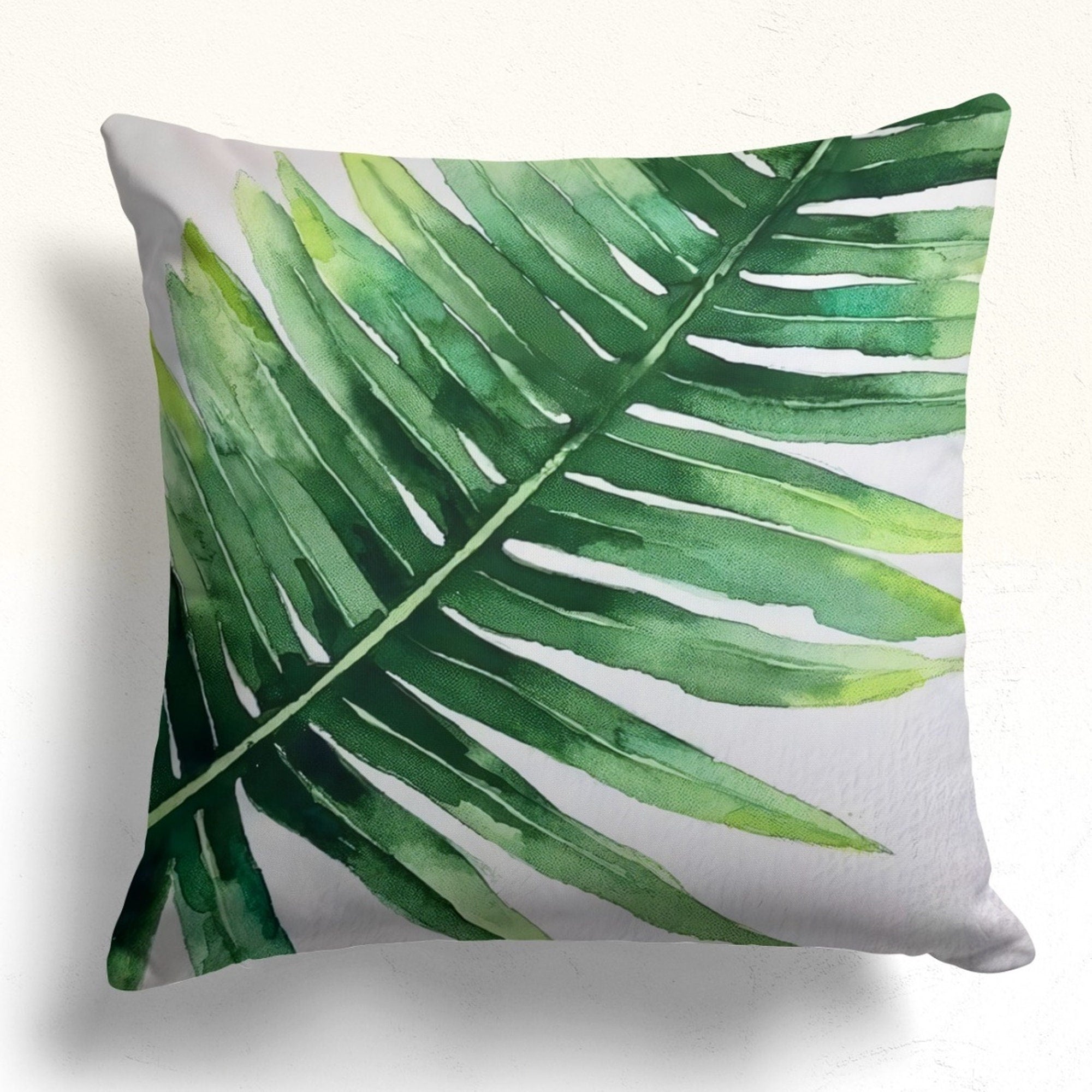 Green Tropical Leaves Pillow Covers, Palm Leaves Cushion Case, Exotic Green Floral Throw Pillow Cover, Tropical Leaf Pillowcase