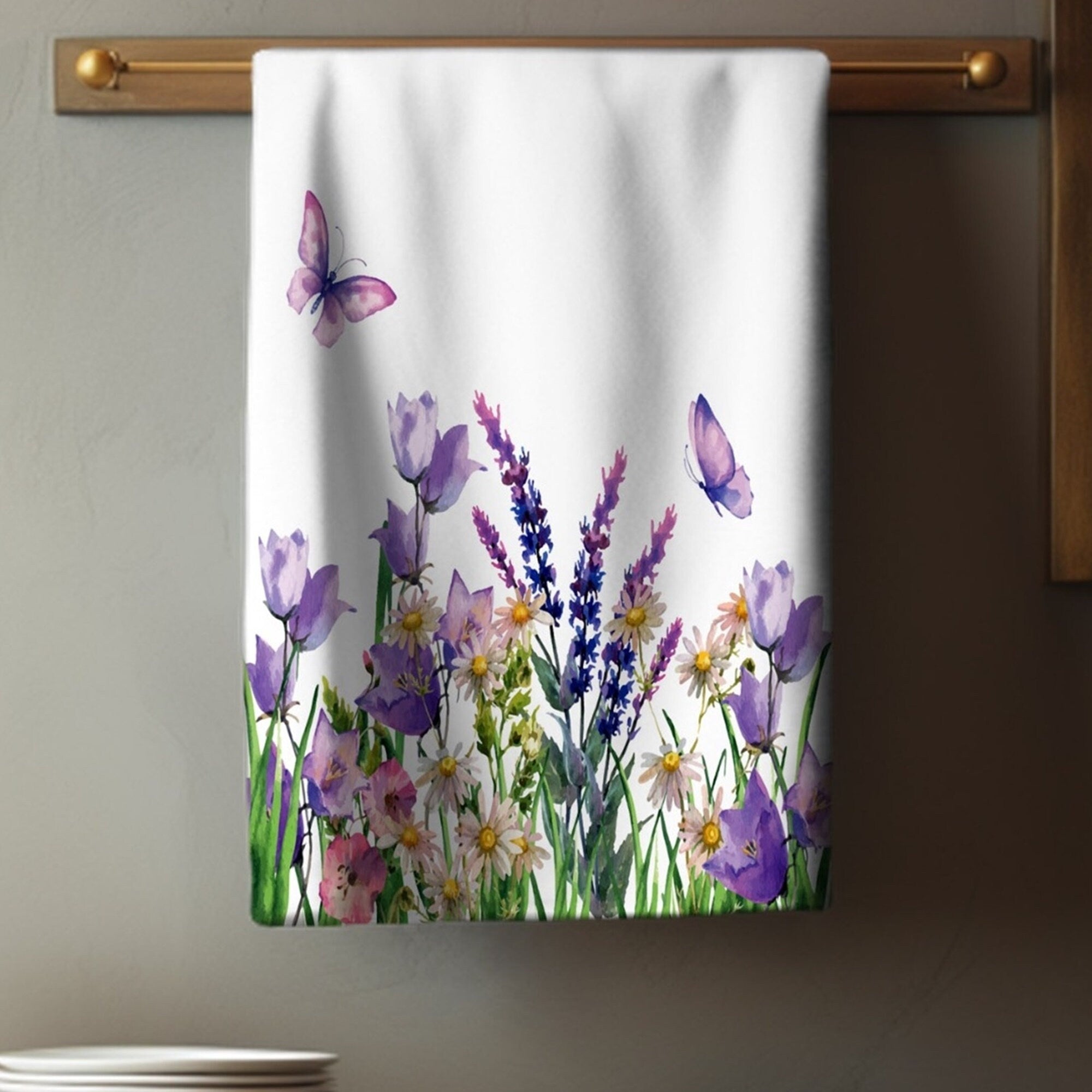 Floral Tea Towels, Flowers Dish Towel, Spring Flowers Towel, Flowers Hand Towel, Floral Print Kitchen Towels