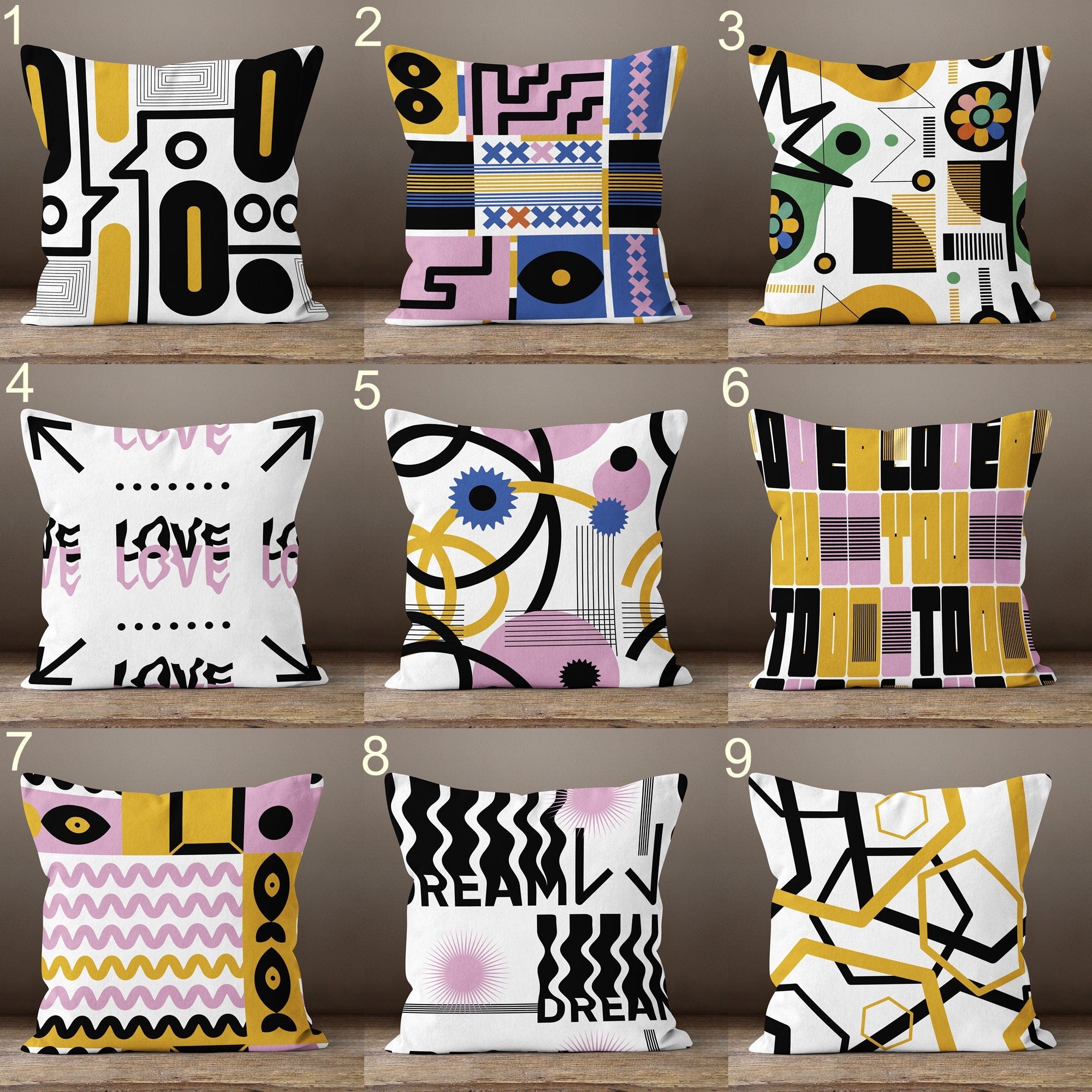 Modern Abstract Cushion Covers, Abstract Line Art Pillow Cover, Modern Geometric Abstract Pillow Covers, Pink and Black Abstract Pillowcase