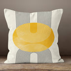 Mid Century Modern Pillow Covers, Geometric Line Art Cushion Covers, Abstract Circle Accent Pillowcases, Minimalist Throw Pillow Cover