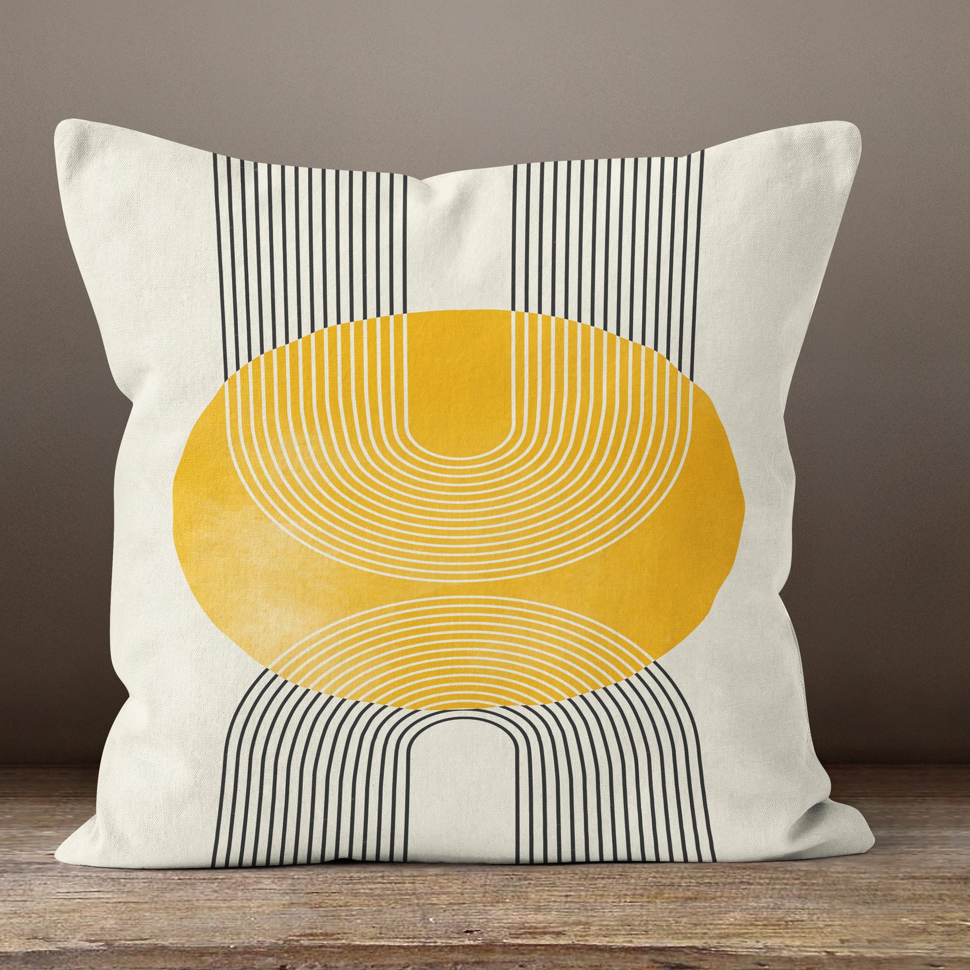 Mid Century Modern Pillow Covers, Geometric Line Art Cushion Covers, Abstract Circle Accent Pillowcases, Minimalist Throw Pillow Cover