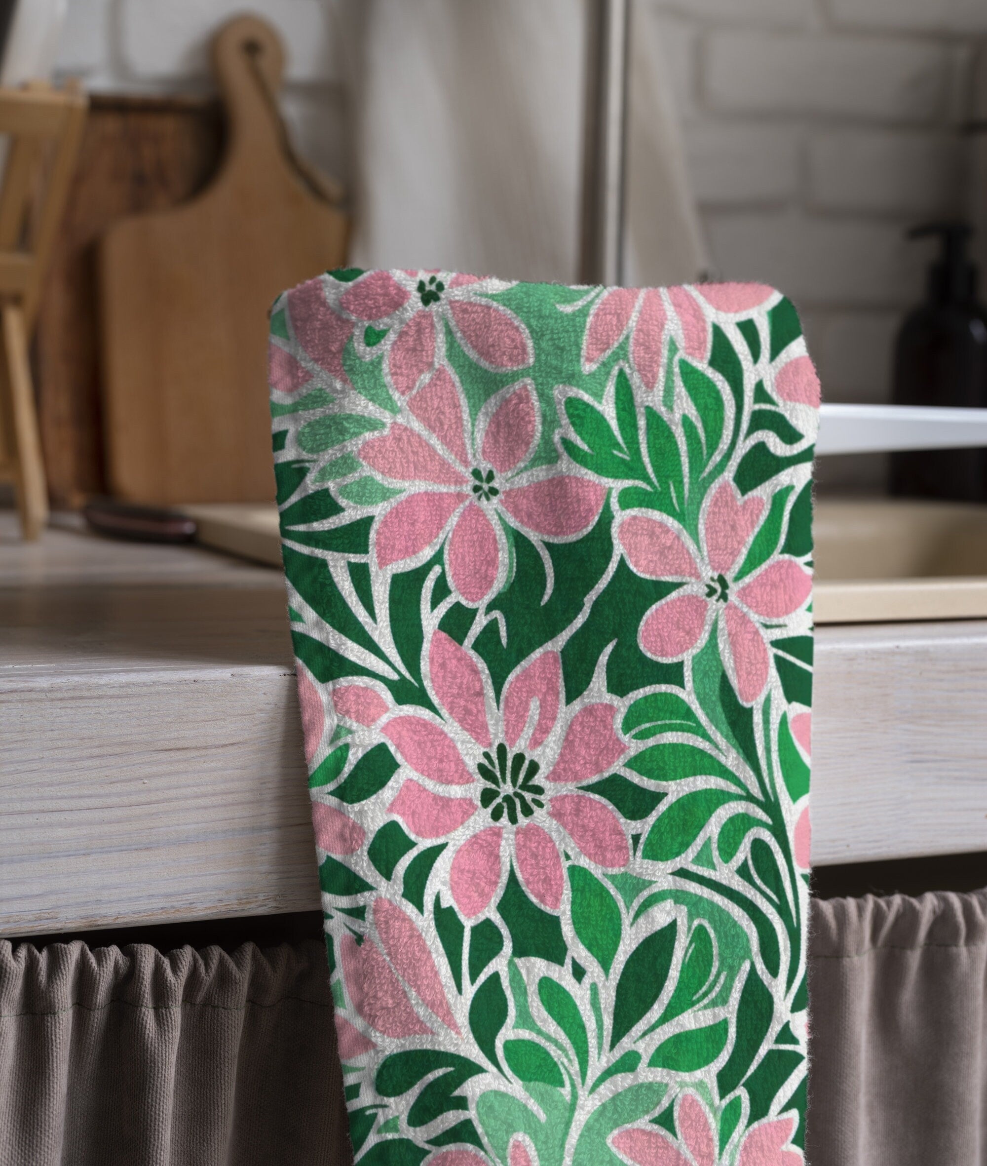 Floral Tea Towels, Flowers Dish Towel, Spring Flowers Towel, Wildflowers Hand Towel, Wildflowers Kitchen Towel