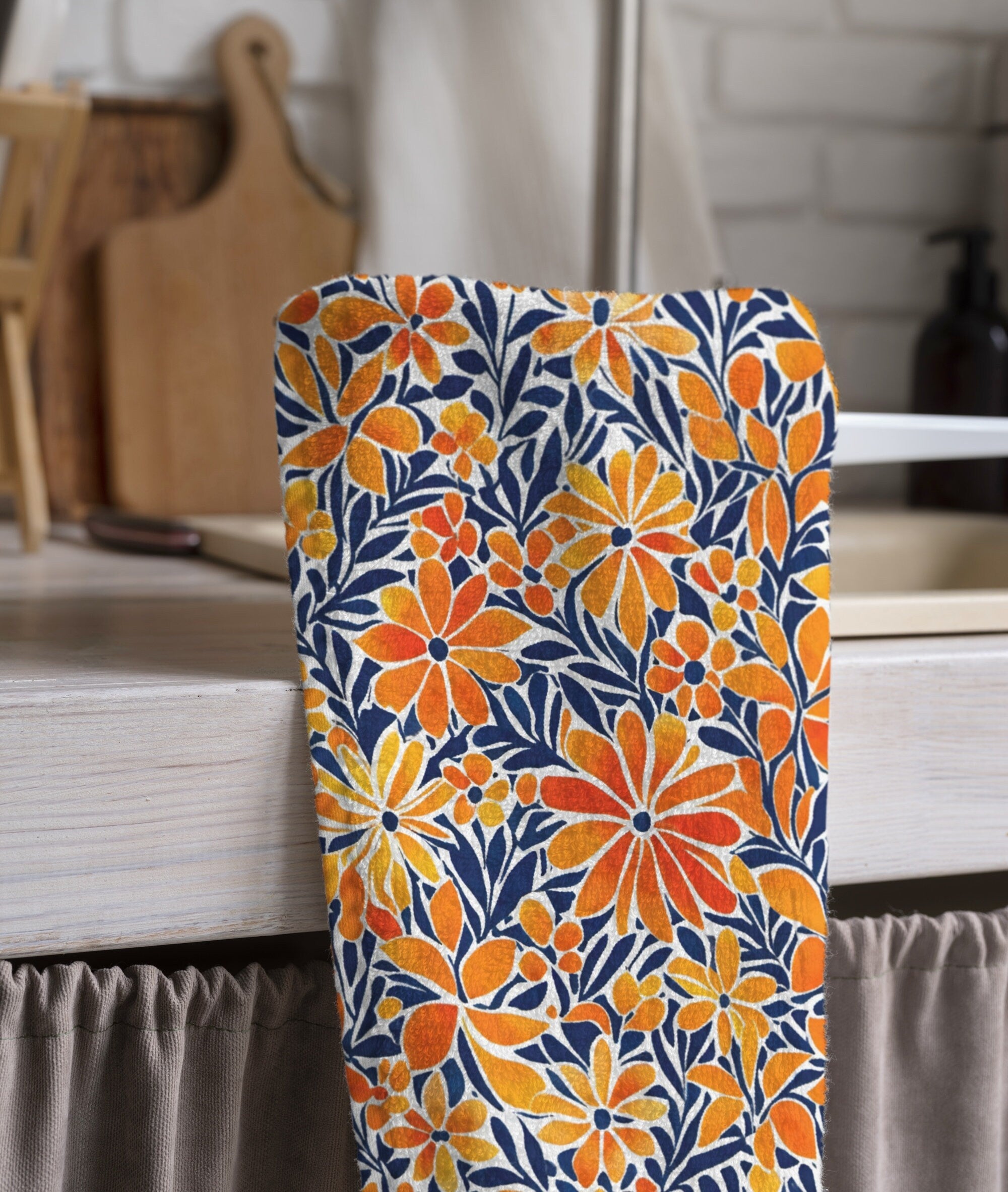 Floral Tea Towels, Flowers Dish Towel, Spring Flowers Towel, Wildflowers Hand Towel, Wildflowers Kitchen Towel
