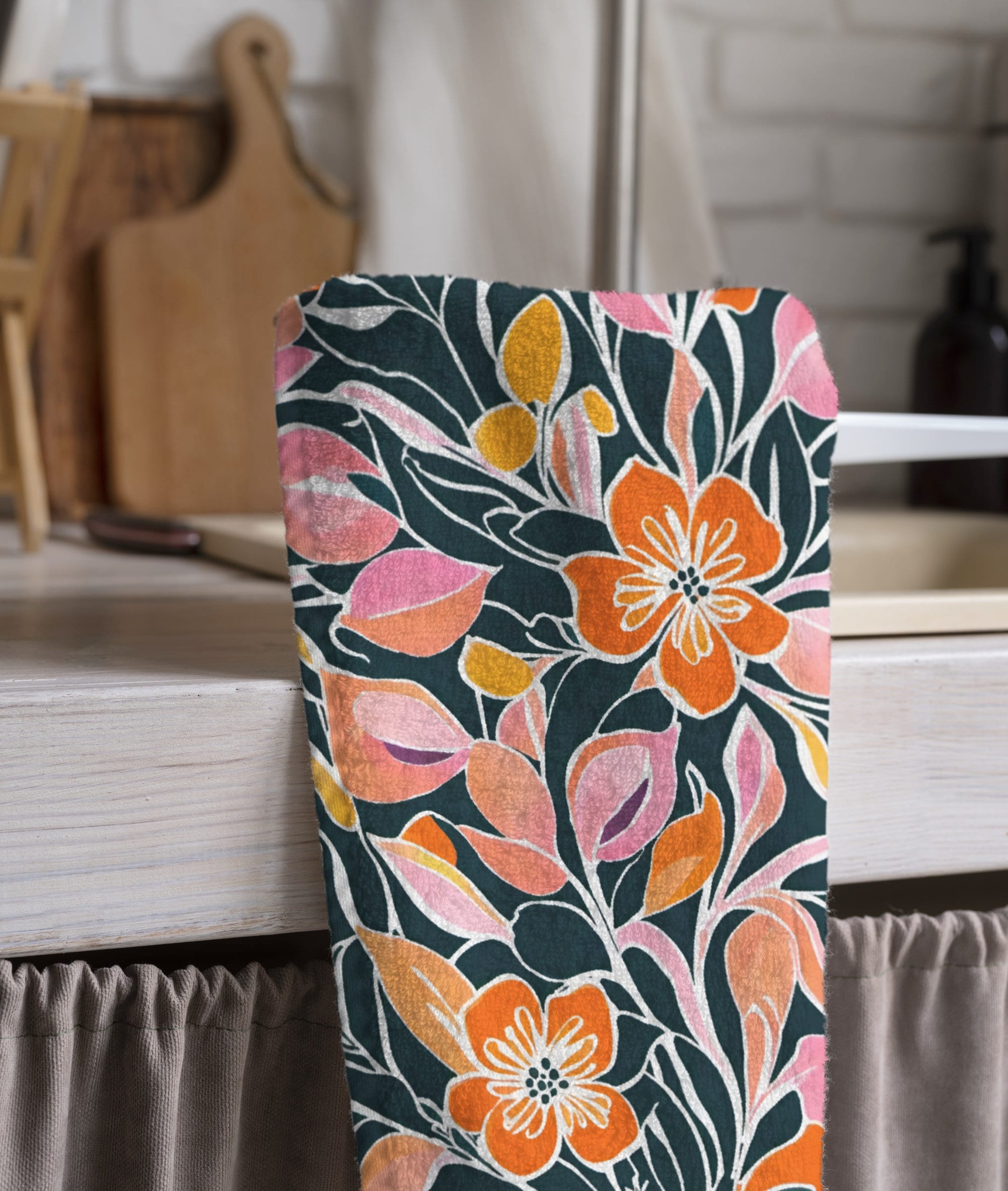 Floral Tea Towels, Flowers Dish Towel, Spring Flowers Towel, Wildflowers Hand Towel, Wildflowers Kitchen Towel
