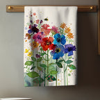 Floral Tea Towels, Flowers Dish Towel, Spring Flowers Towel, Flowers Hand Towel, Floral Print Kitchen Towels