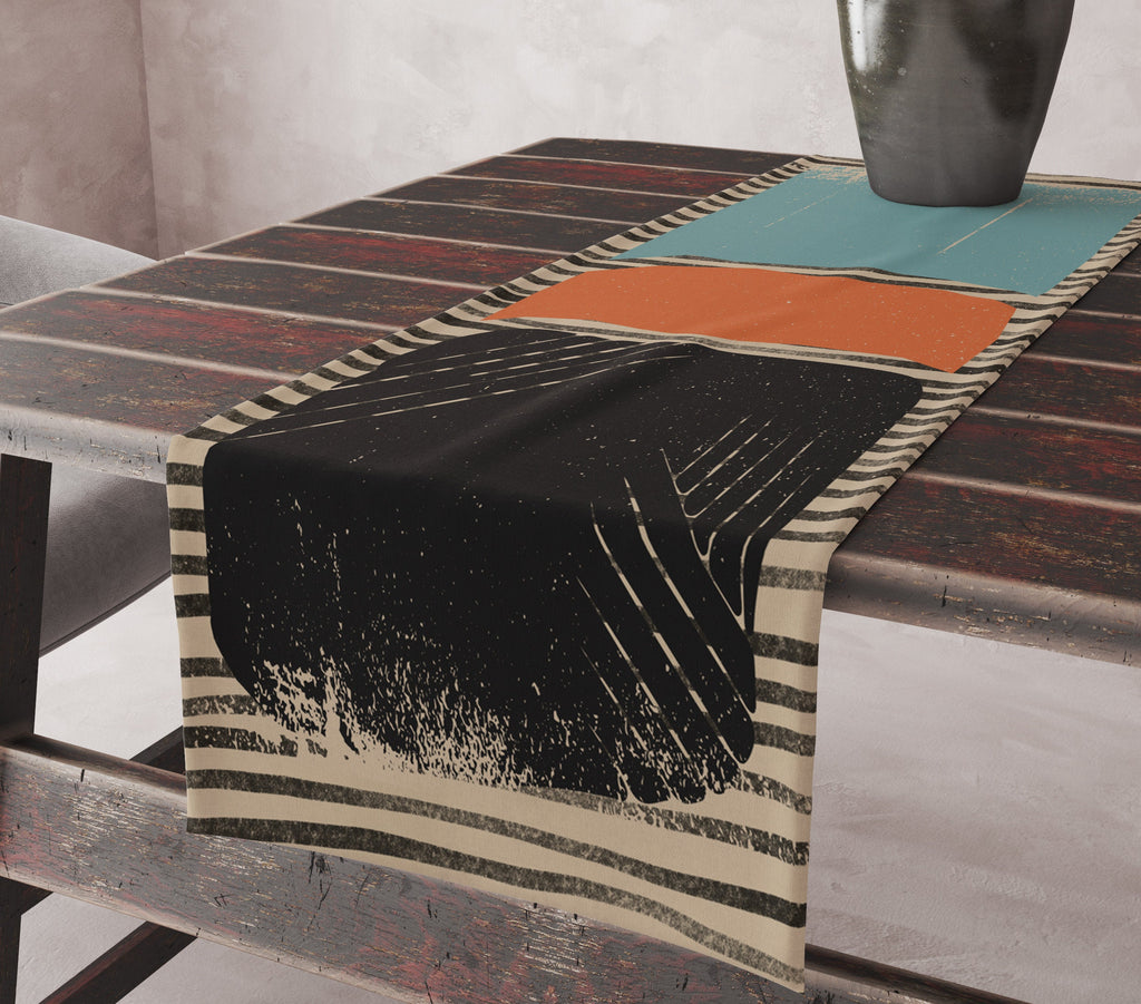 70s Table Runners, Mid Century Modern Abstract Table Runner, Retro Mcm Table Runner, Retro Abstract Table Runner, Retro Party Table Decor