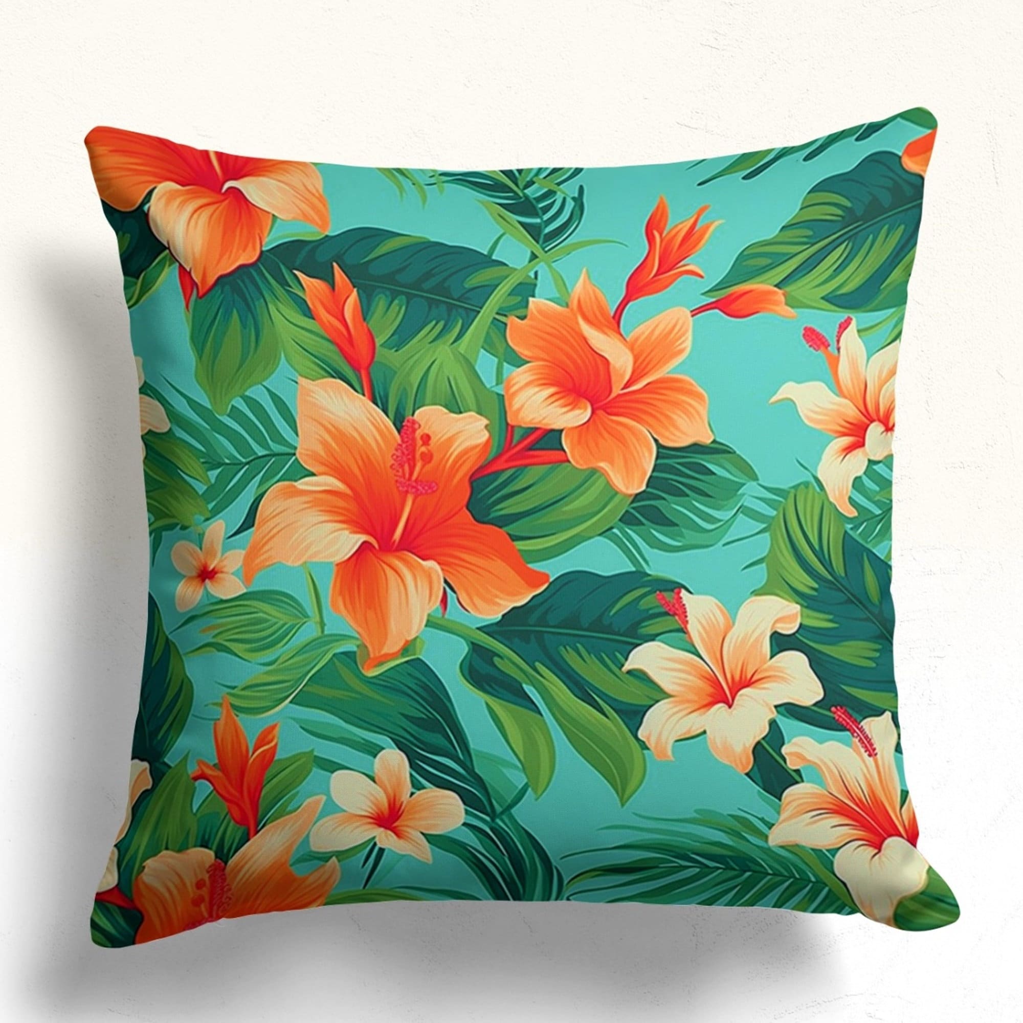 Exotic Wildflowers Throw Pillow Covers, Floral Cushion Cover, Multicolor Tropic Floral Pillow Cases, Colorful Flowers Pillow Covers
