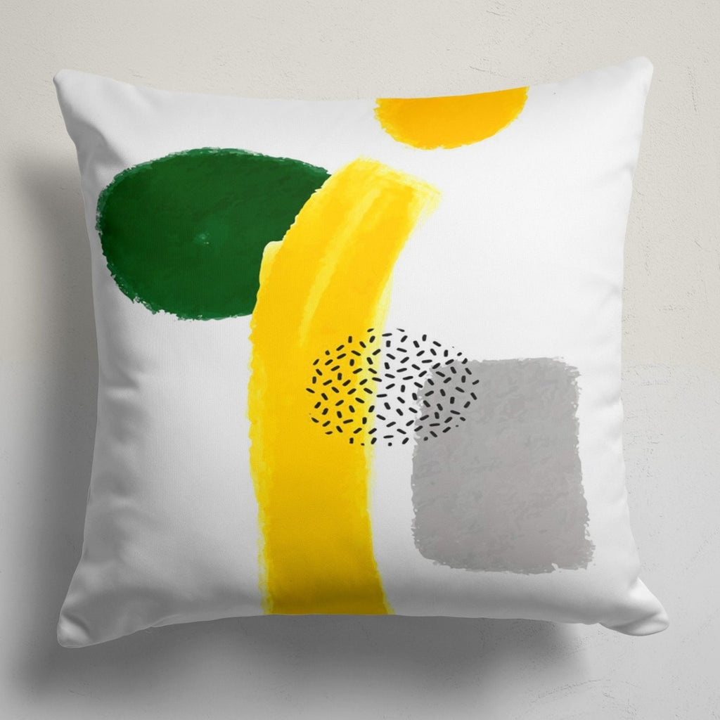 Modern Abstract Throw Pillow Cover, Modern Brushstroke Pillow Covers, Yellow Green Art Cushion Covers, Artistic Minimalist Pillowcase