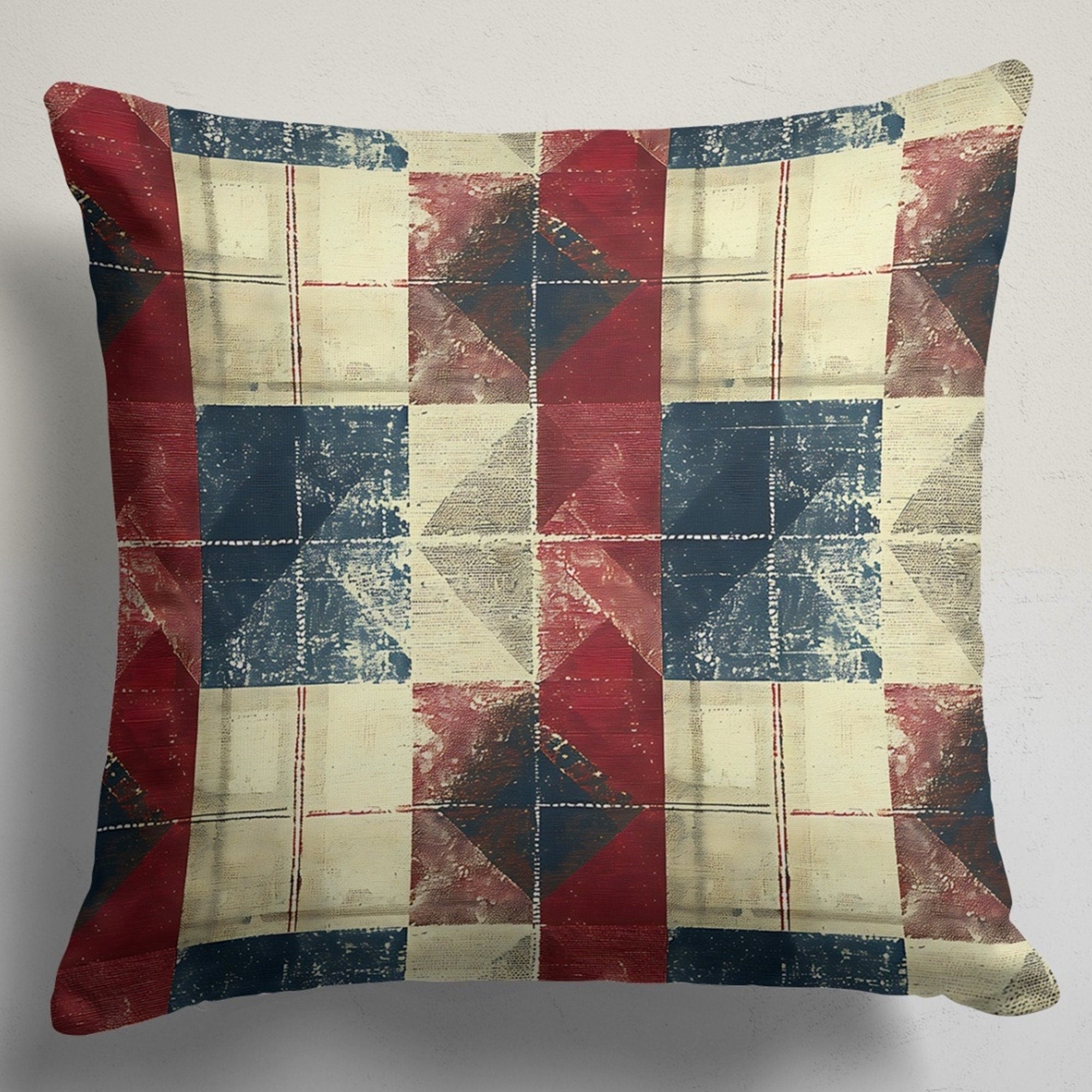 Plaid Pillow Cover, Retro Pillowcase,  Mid Century  Modern Throw Pillow Cover, Retro Abstract  Pillow Case, Geometric Pattern Pillow Cover