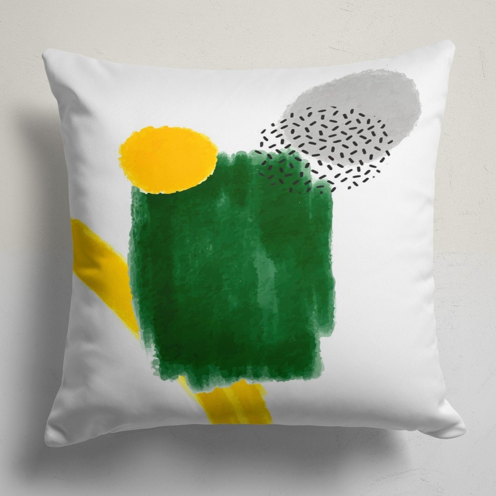 Modern Abstract Throw Pillow Cover, Modern Brushstroke Pillow Covers, Yellow Green Art Cushion Covers, Artistic Minimalist Pillowcase